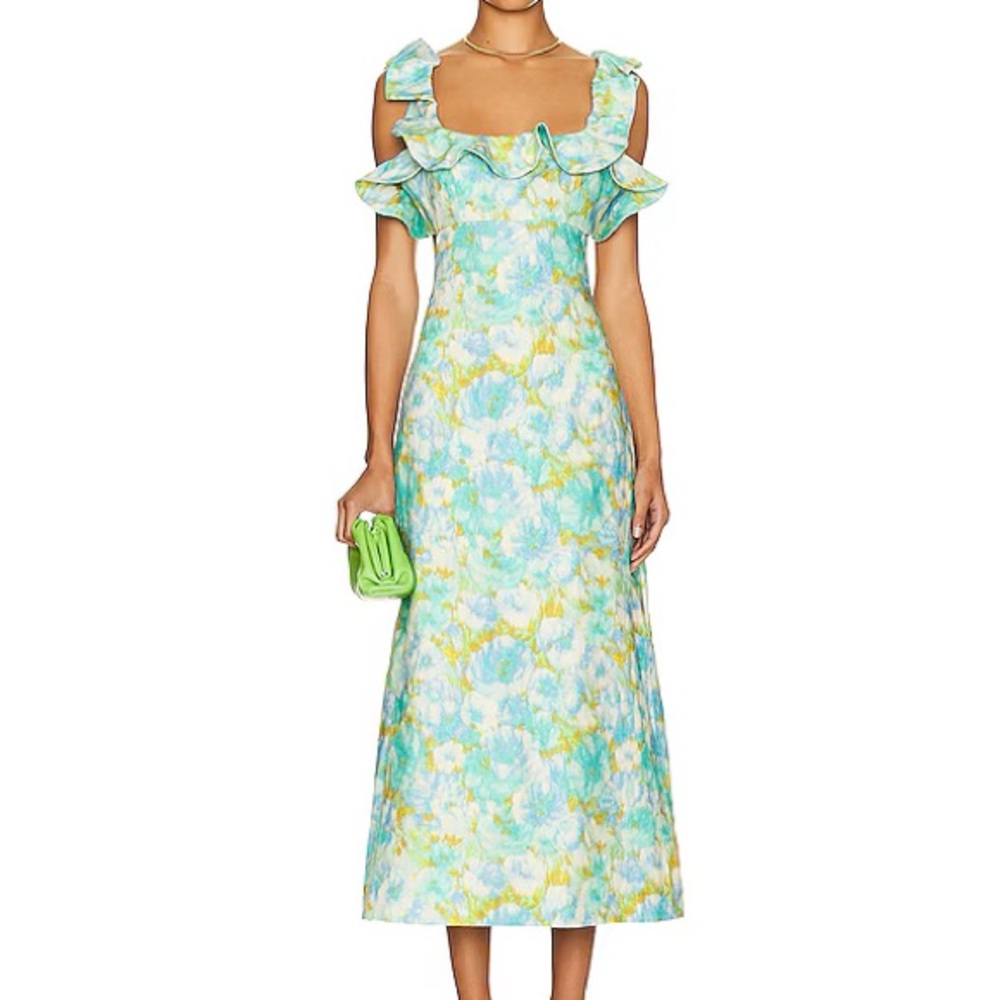 Zimmermann High Tide Frilled Midi dress sz 6 NWT